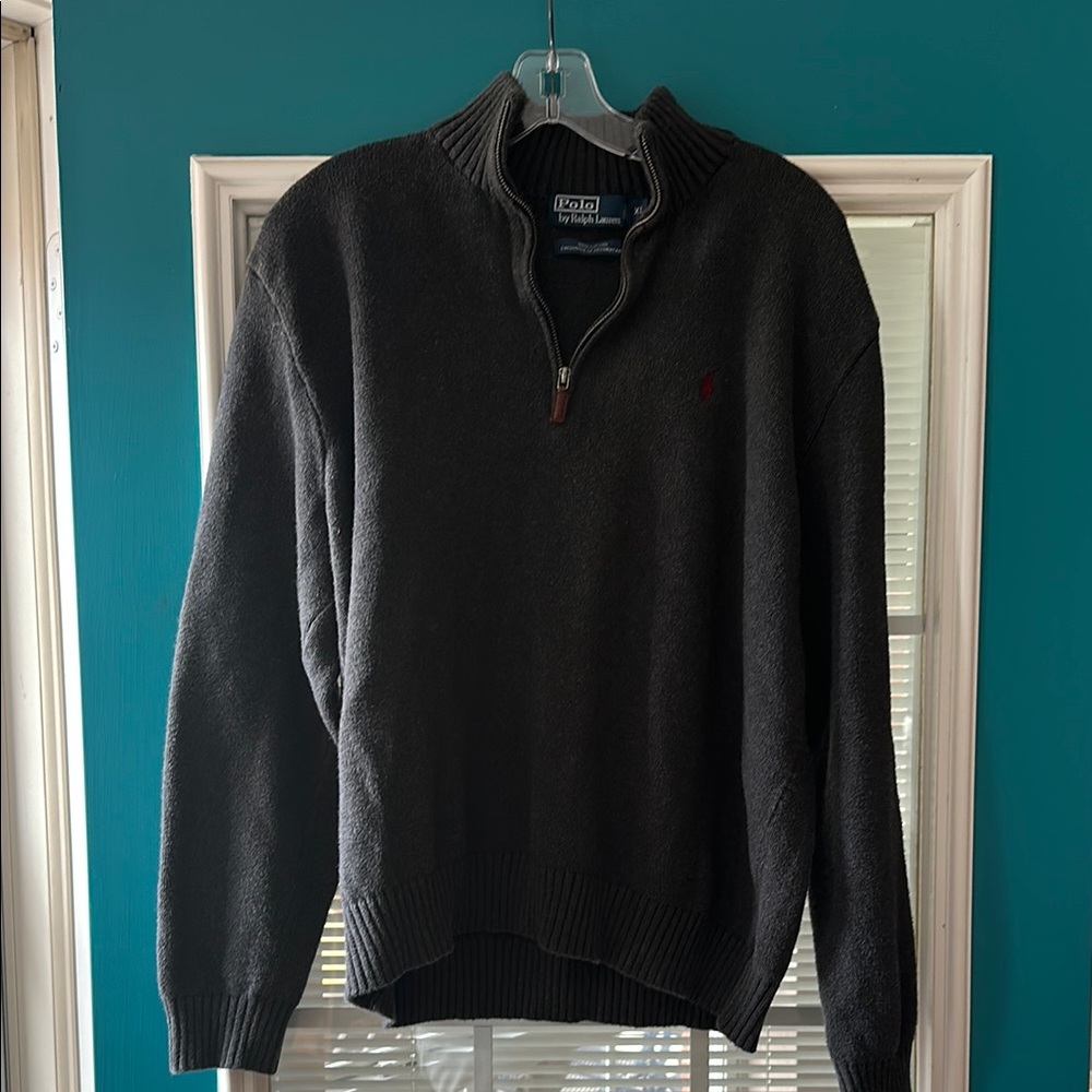 Men's Black Half-Zip Sweater